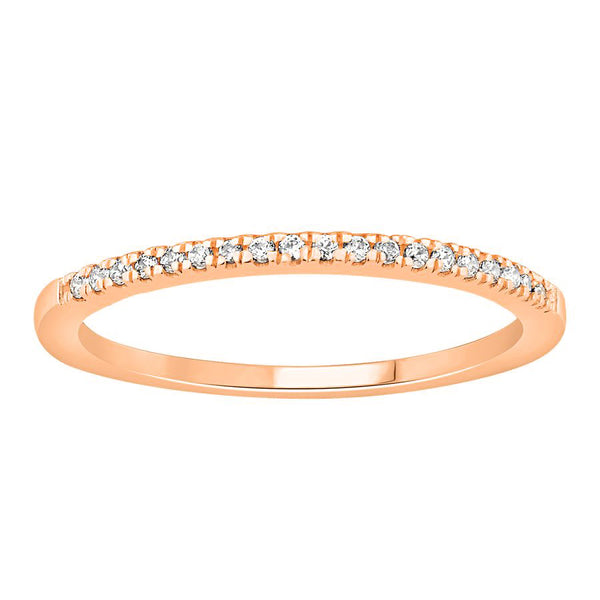 LADIES STACKABLE BAND 0.11CT ROUND DIAMOND 14K ROSE GOLD