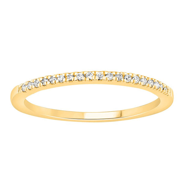 LADIES STACKABLE BAND 0.11CT ROUND DIAMOND 14K YELLOW GOLD