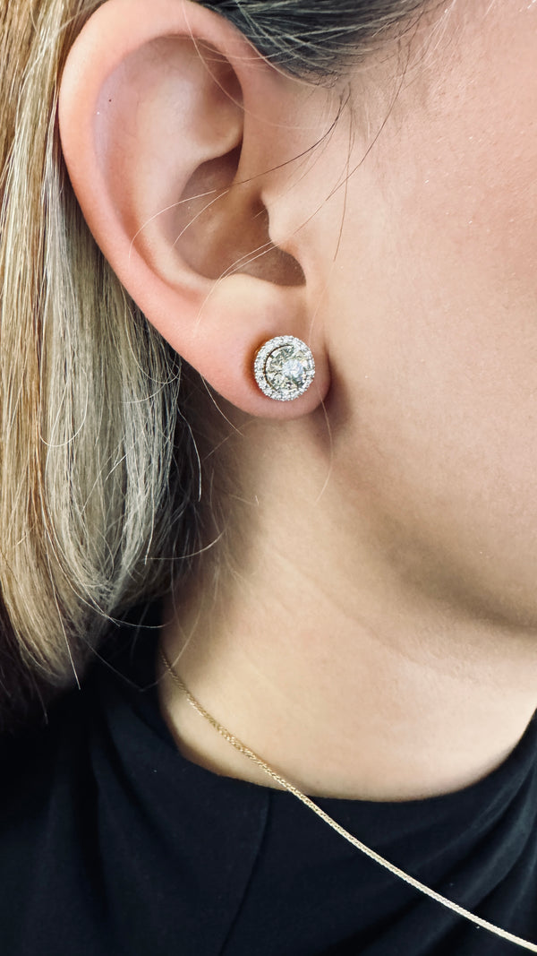 2 ctw Diamond Studs with Jackets in 18k Yellow Gold