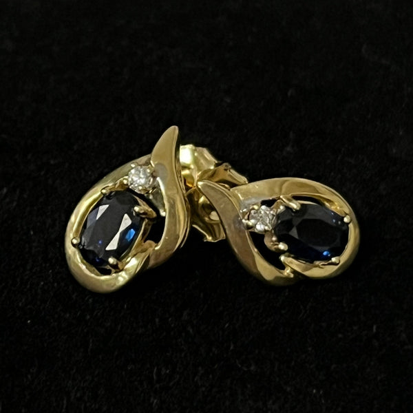 $299 Clearance Sapphire and Diamond Stud Earrings