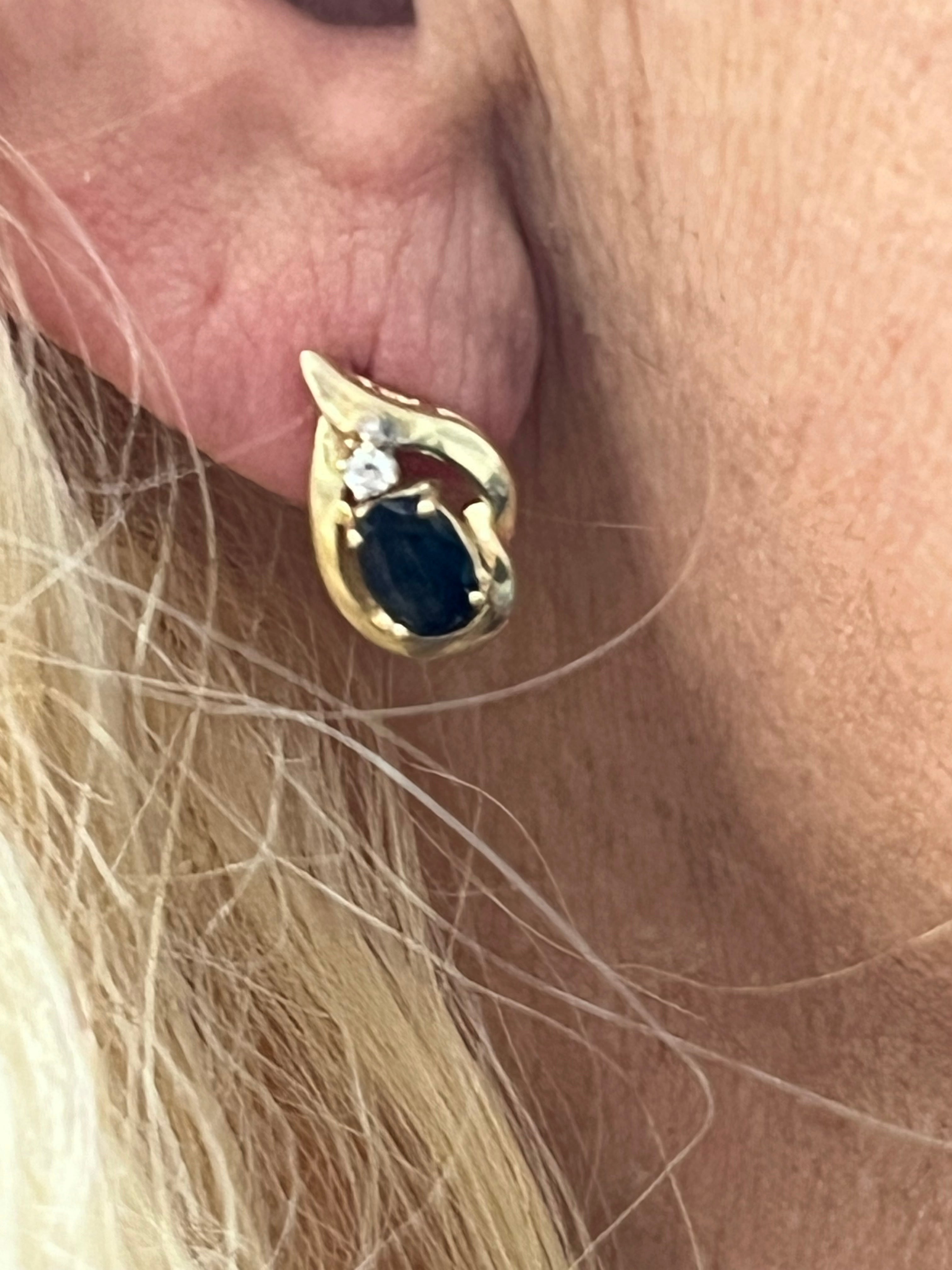 $299 Clearance Sapphire and Diamond Stud Earrings