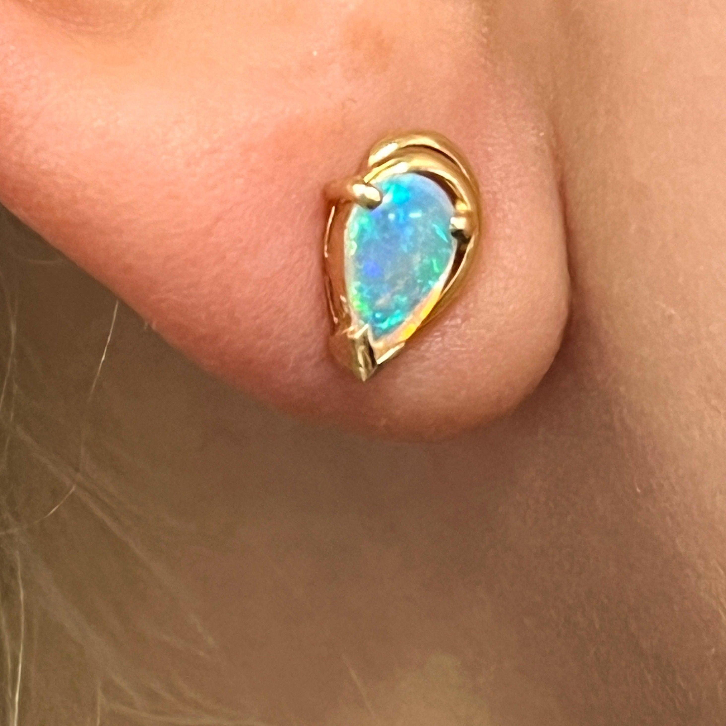 $299 Clearance 14 Karat Opal Stud Earrings