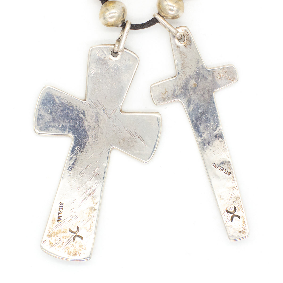 Cippy Crazy Horse Cochiti Handmade Sterling Silver Cross Necklace