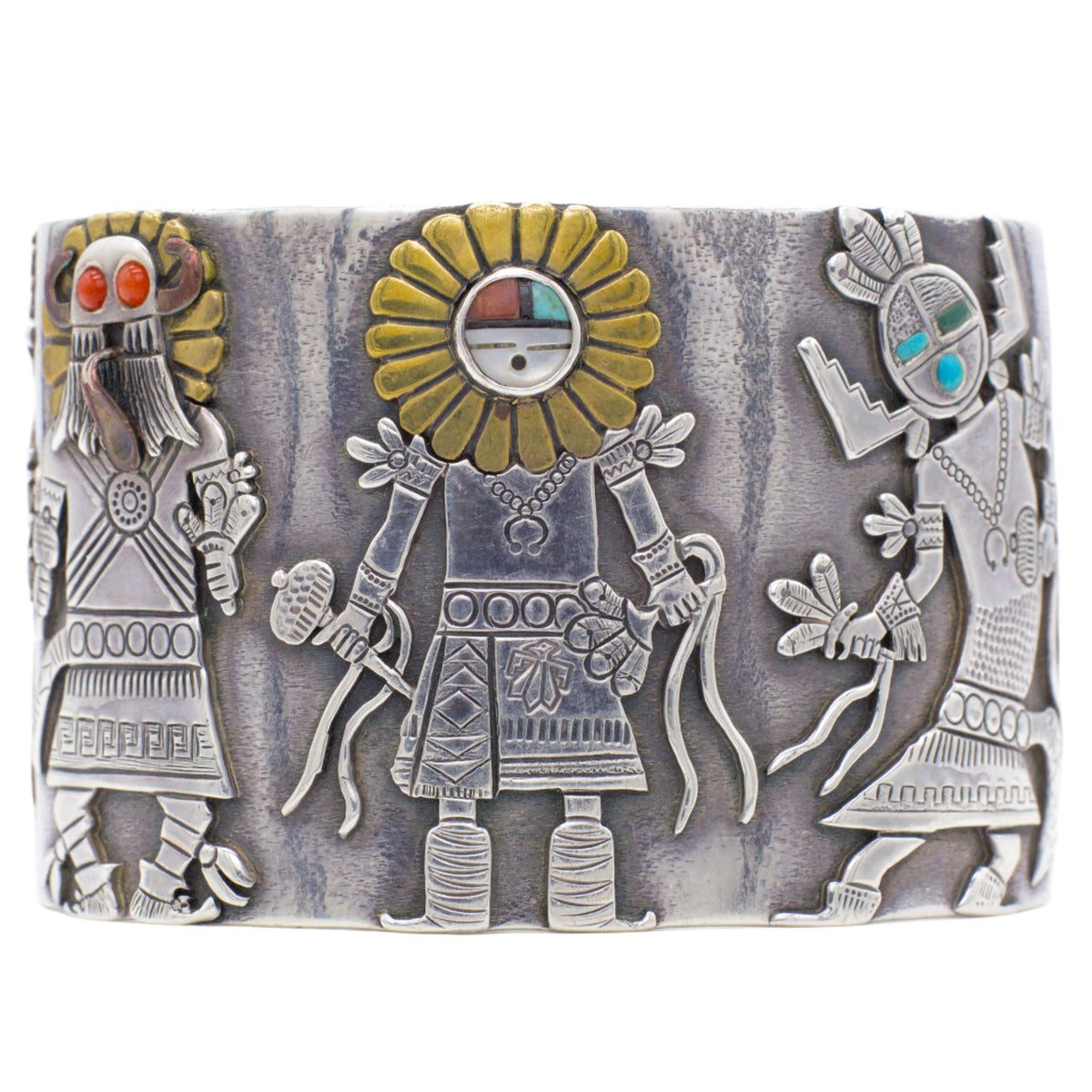 Clarence & Russell Lee Navajo Handmade Sterling Silver MOP Turquoise a