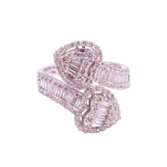 Diamond Fashion Ring Heart Baguette Cut Diamonds