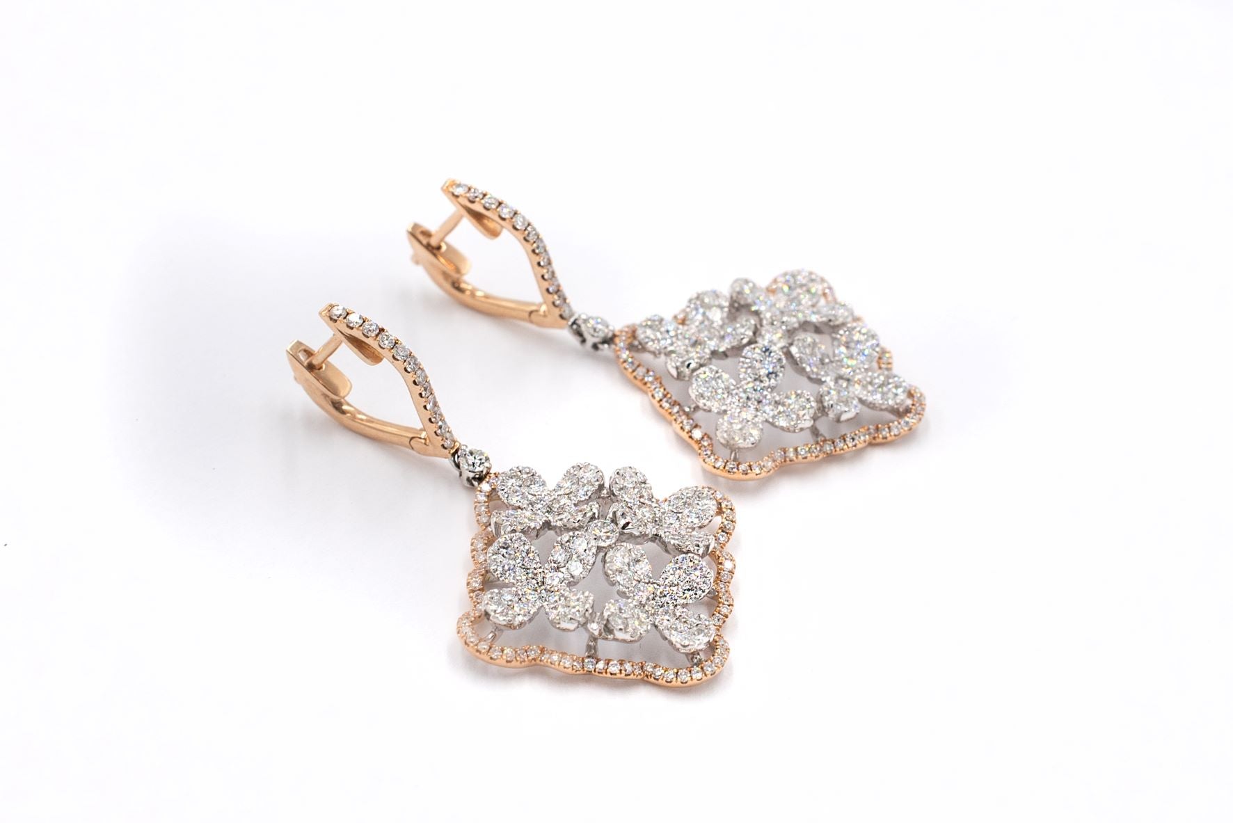 3 1/3 ctw Diamond Flower Earrings