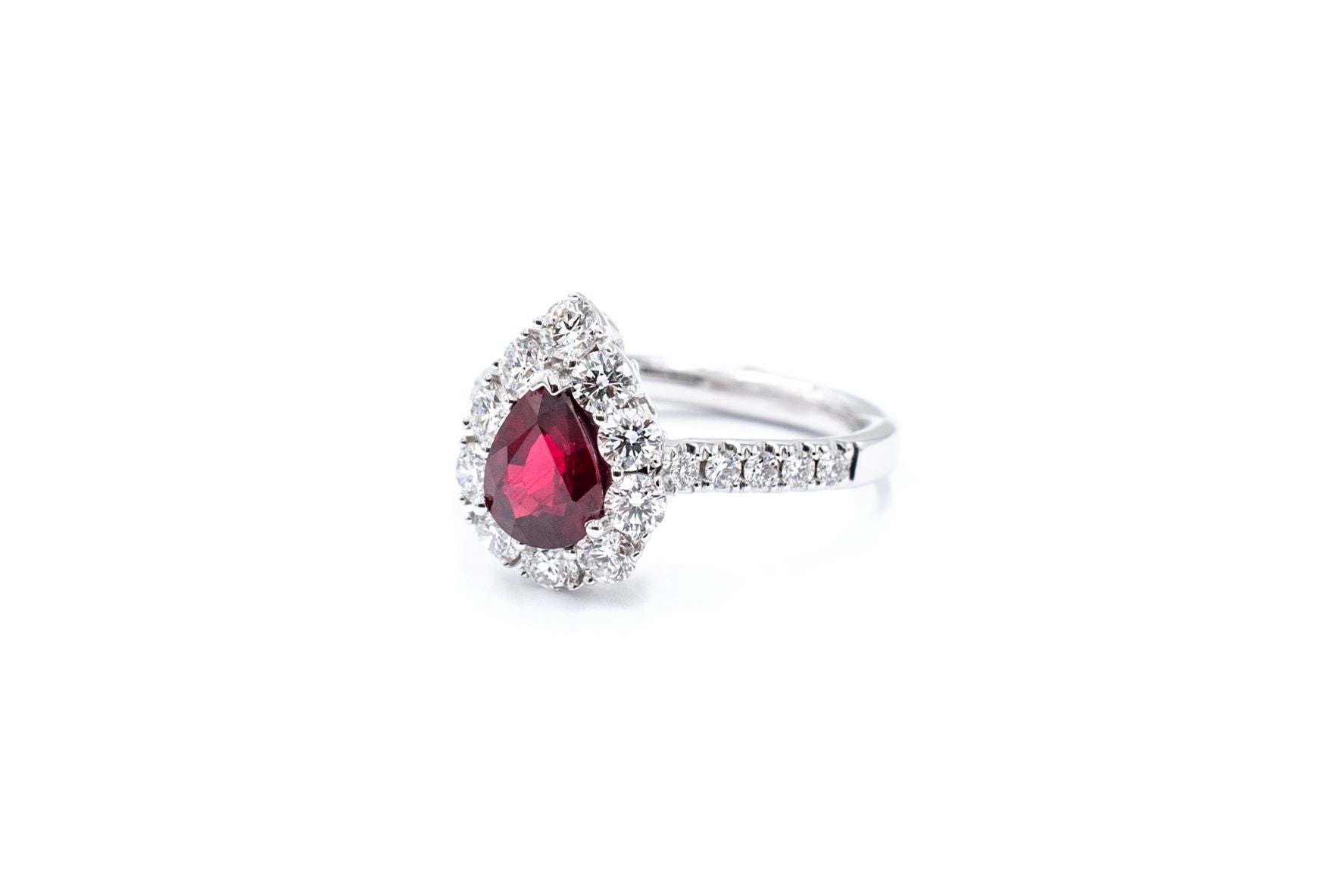 1.38 ct GIA Certified Ruby and Diamond Ring 18k