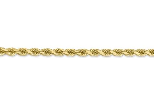 Solid Diamond Cut Rope Chain 10k 4mm 28"