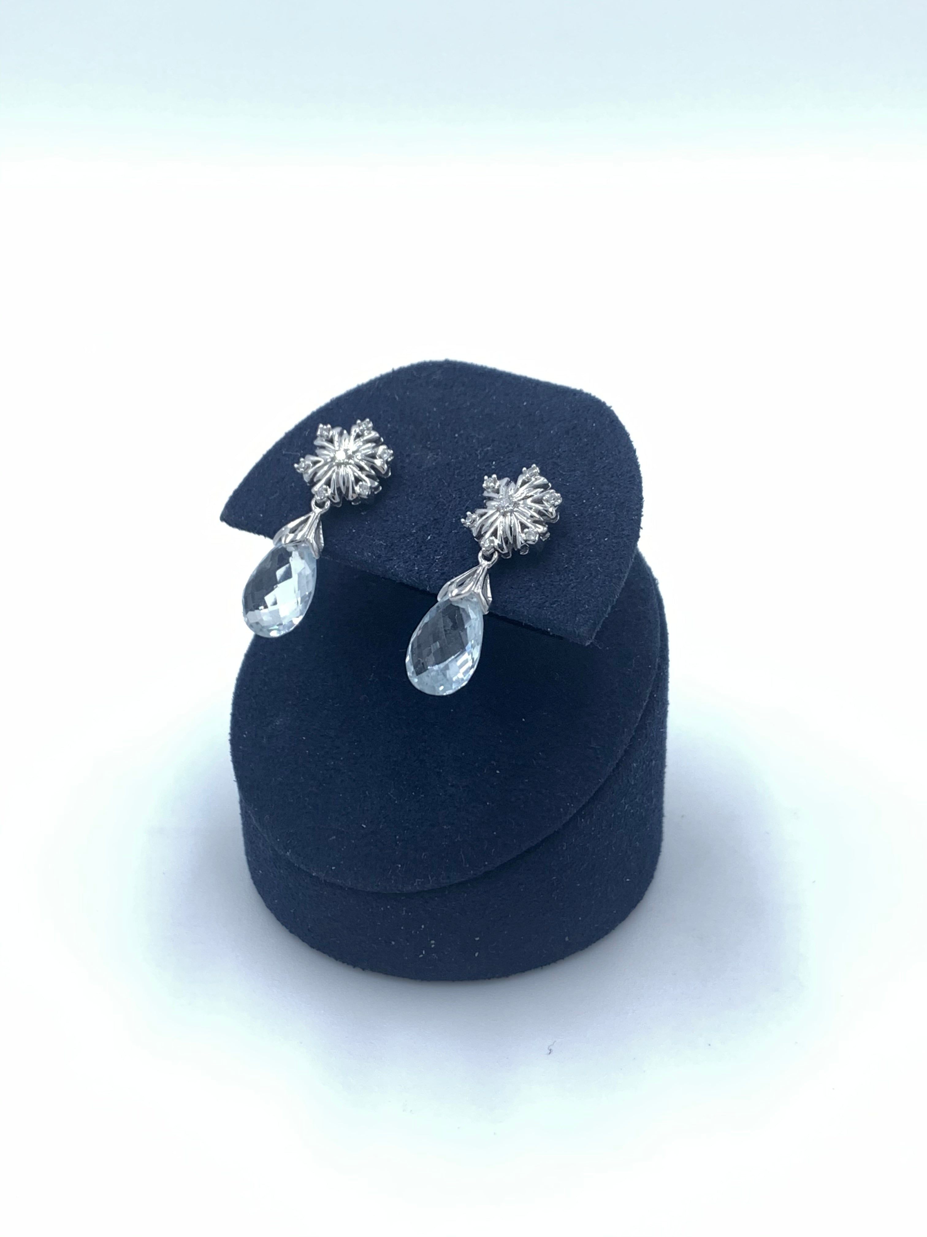 0.10ctw white gold Disney enchanted aquamarine earrings