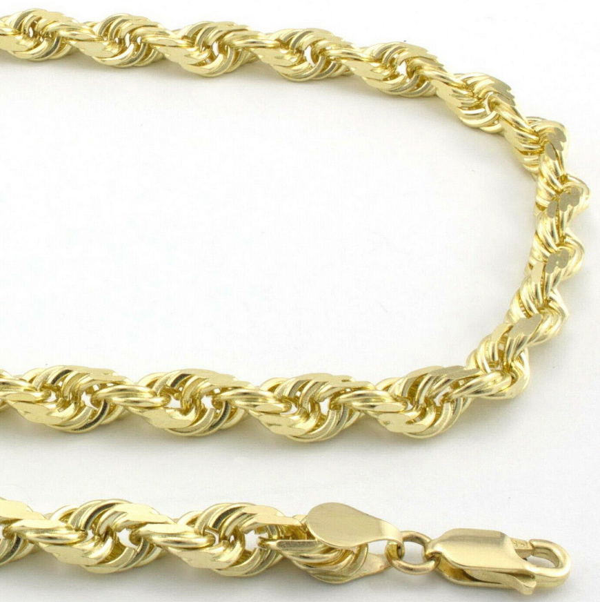 Diamond Cut Rope Chain Yellow Gold