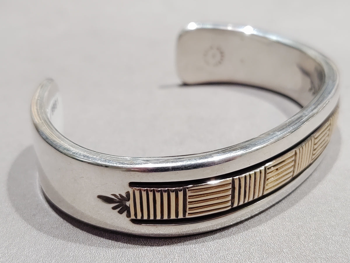 Bruce Morgan Navajo 14K Gold Sterling Bracelet In Albuquerque, NM