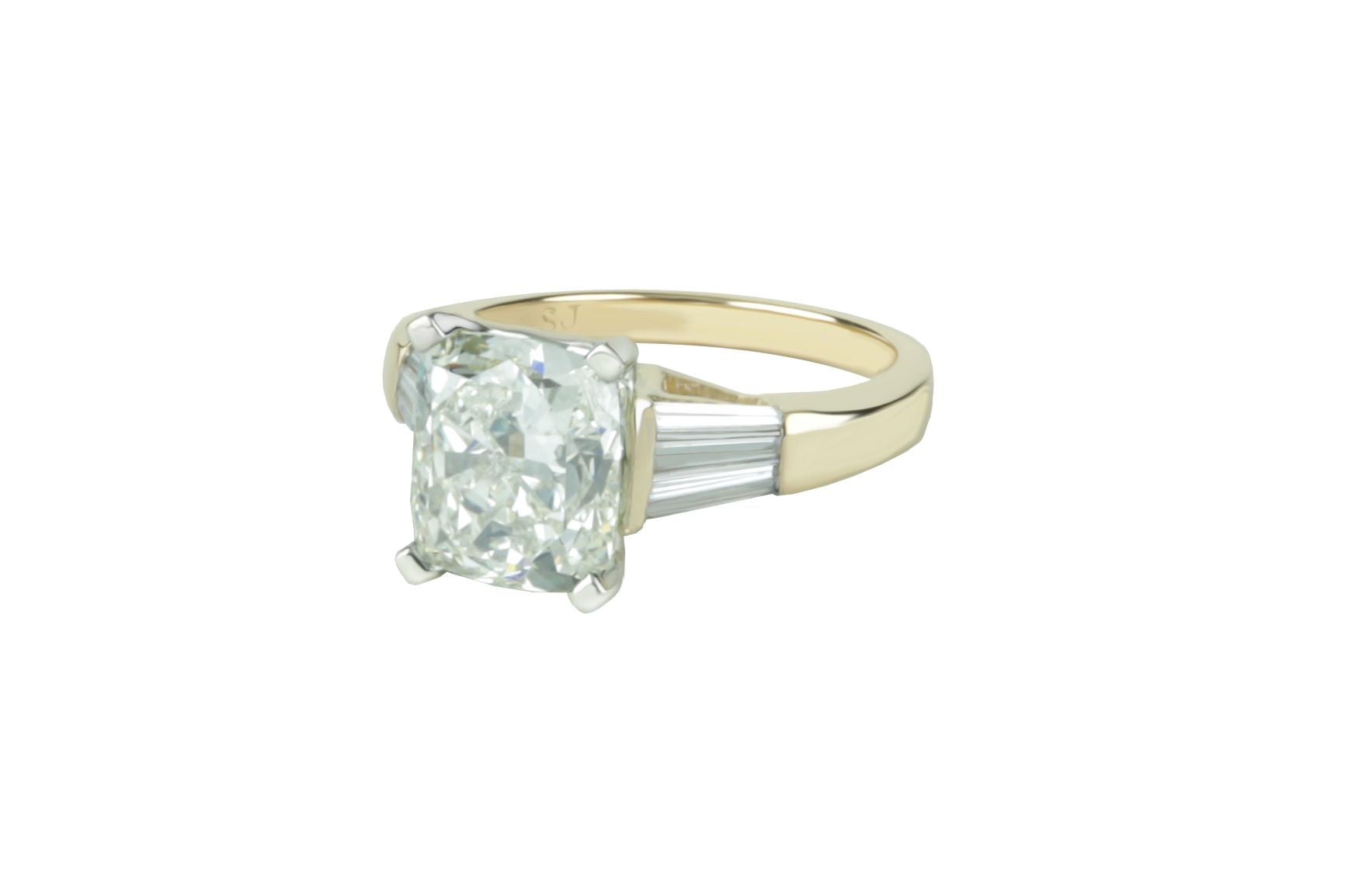 4.5 ctw GIA Certified Cushion Cut Diamond Engagement Ring 18k