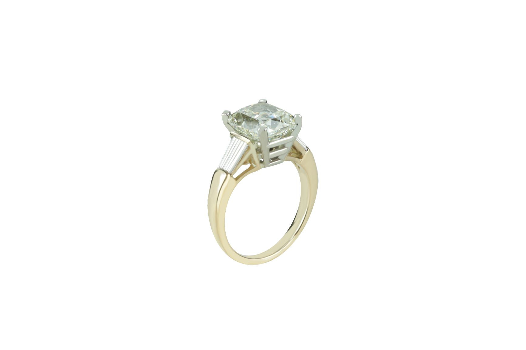 4.5 ctw GIA Certified Cushion Cut Diamond Engagement Ring 18k