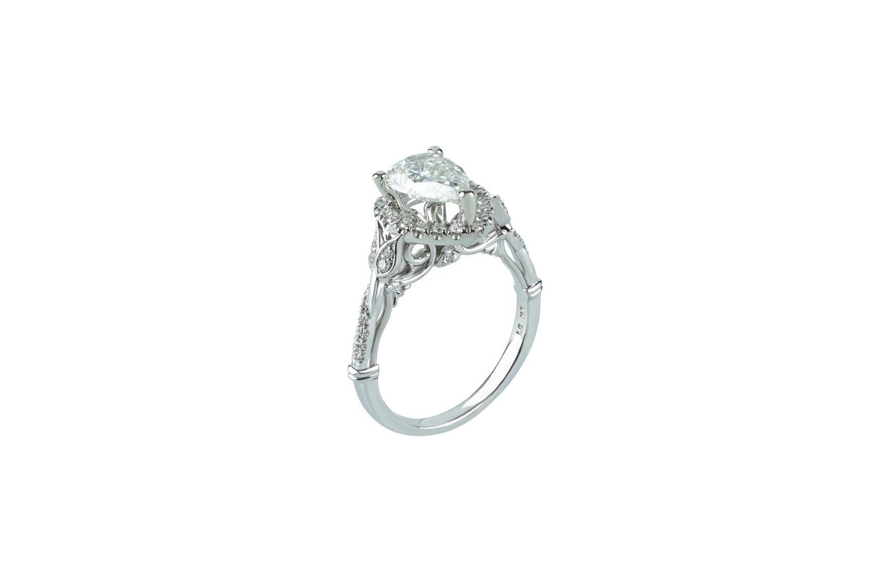 Luminar 1.79 ctw GIA Certified Pear Cut Diamond Engagement Ring