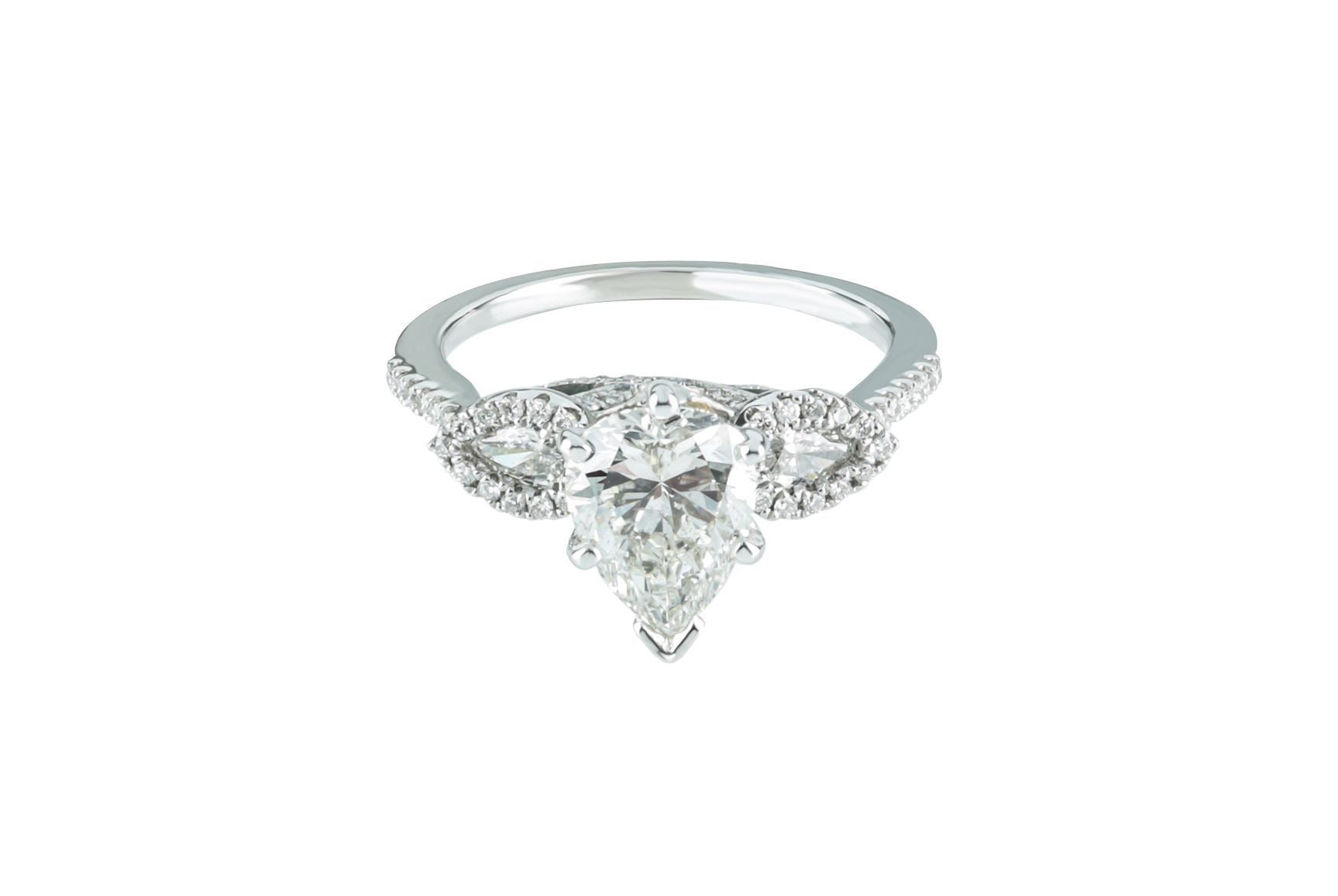2 ctw GIA Certified Pear Cut Diamond Engagement Ring