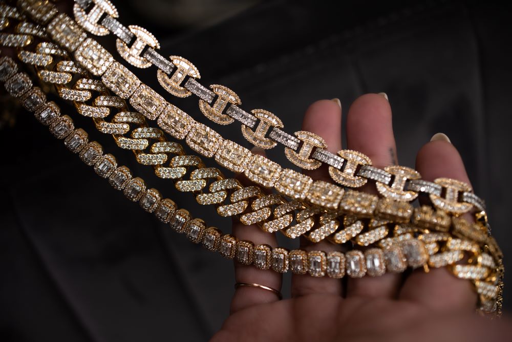26 ctw baguette Gucci Men's Diamond Chain 22"