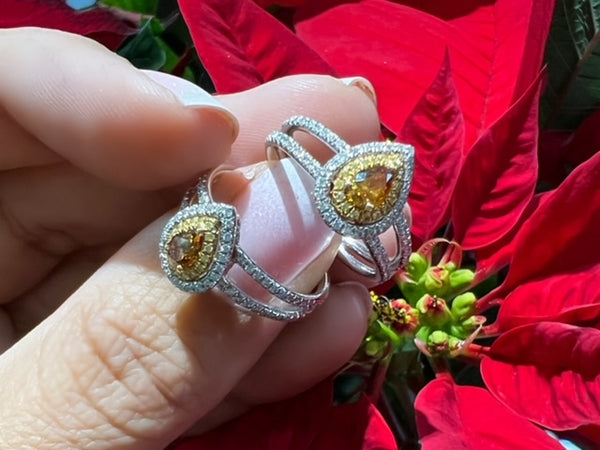 Special Natural Yellow Diamond Ring