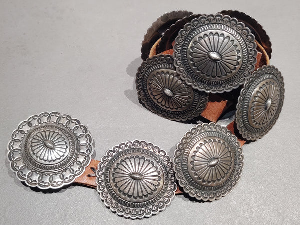 Sterling Silver  Concho Belt - Handmade Native American