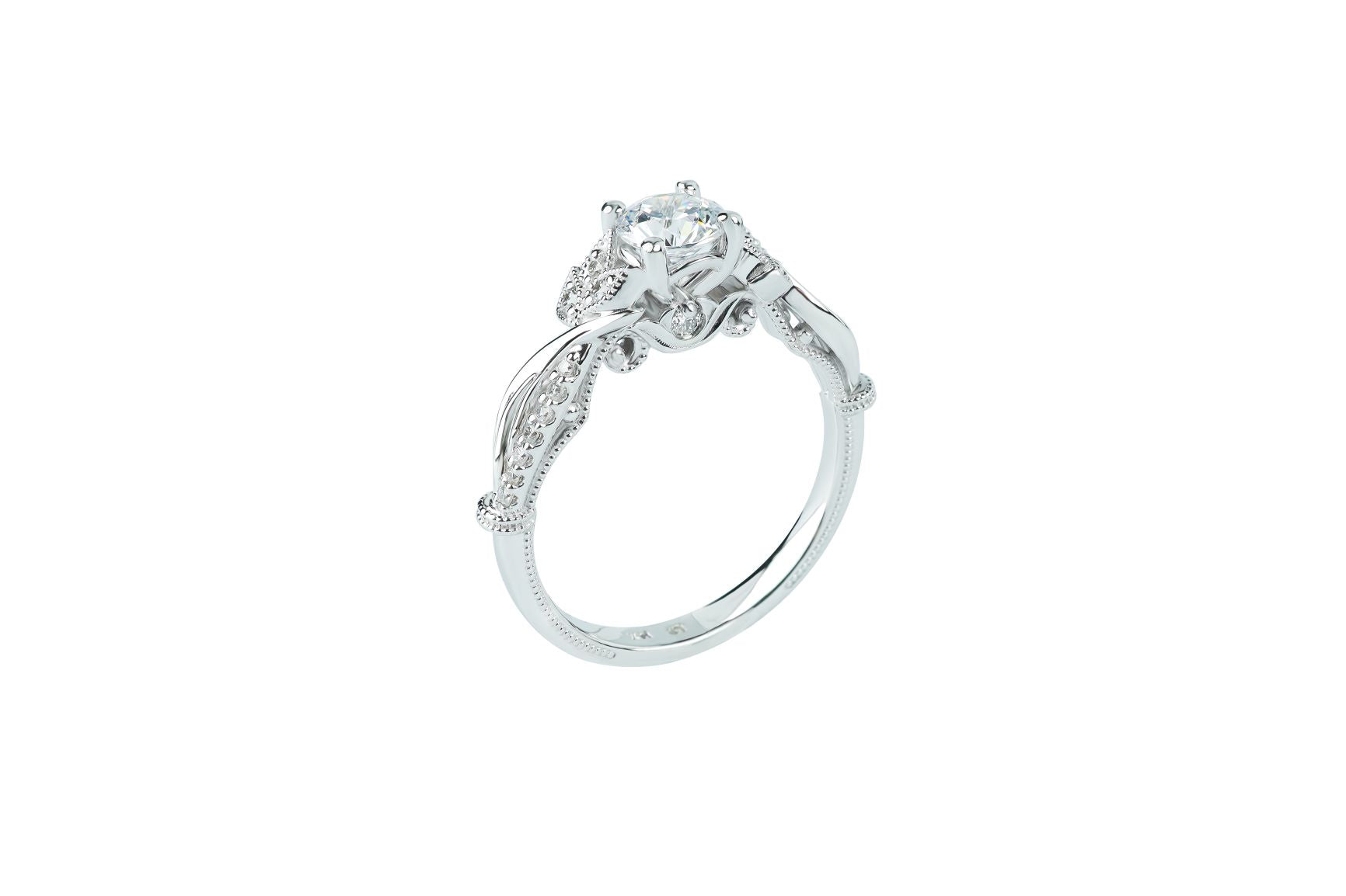 Luminar 2/3 ctw Floral Milgrain Diamond Engagement Ring