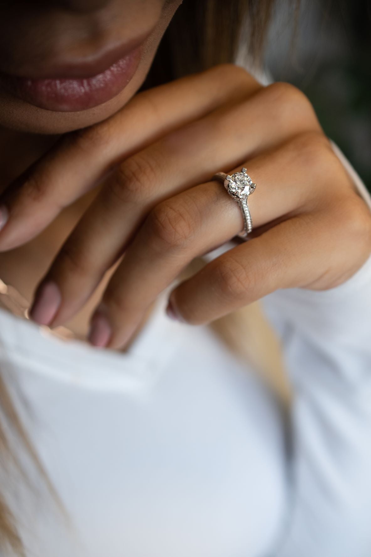 1.37 ctw Platinum Diamond Engagement Ring