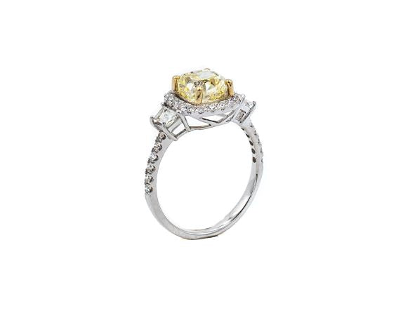 2.70 ctw GIA Certified Cushion Cut Diamond Engagement Ring