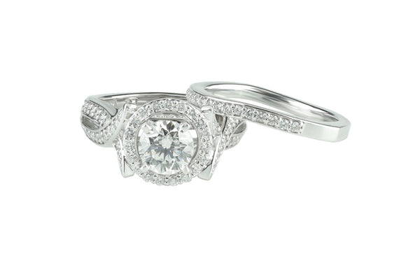 Luminar Diamond Wedding Set GIA 1.85 ctw 14k