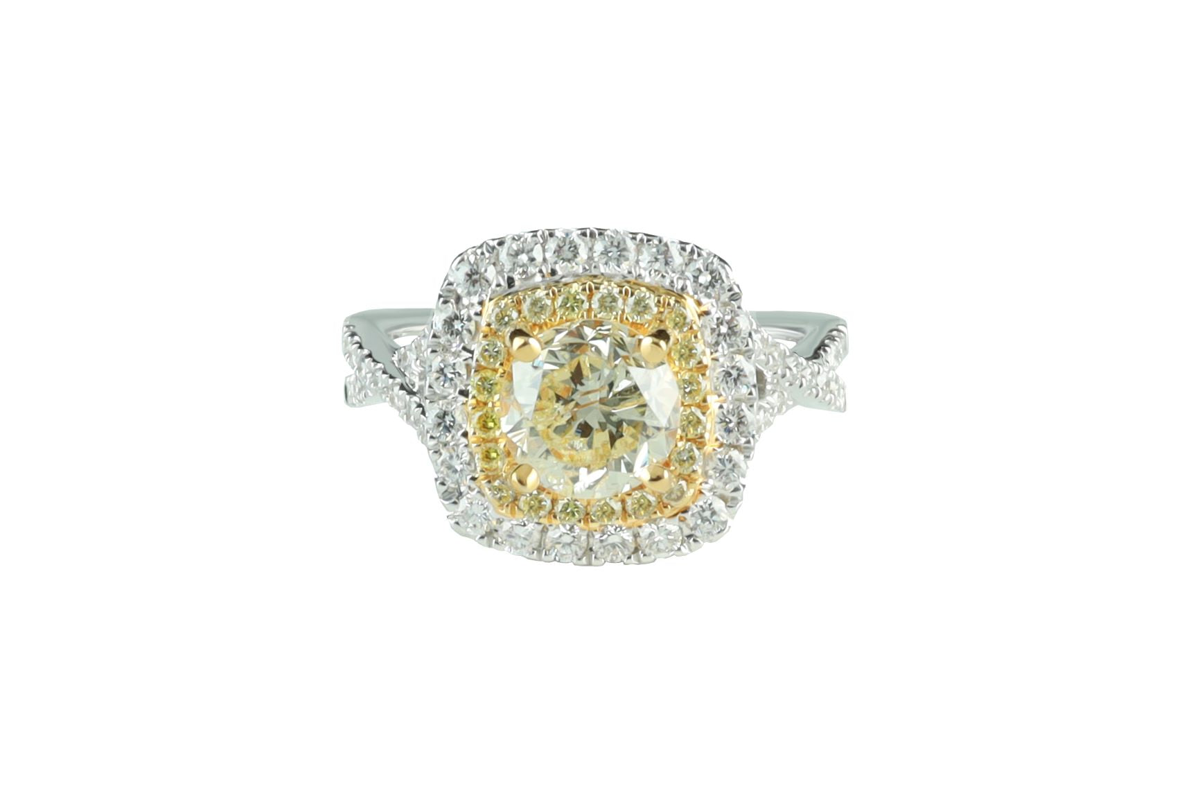 Diamond Engagement Ring 2.18 ctw 14k Two-Tone