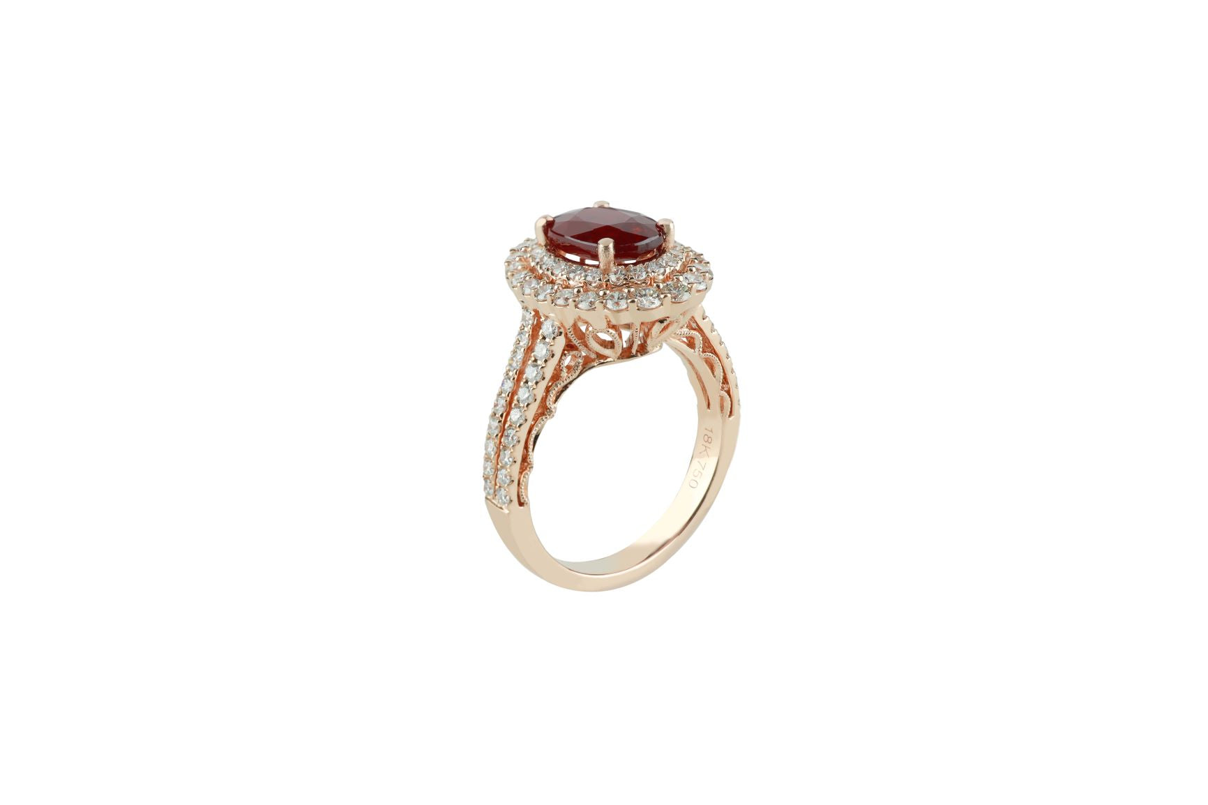 AIG certified natural 1.87 ct Ruby and Diamond Ring 18k