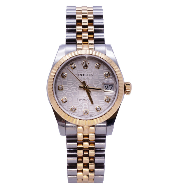 Ladies Diamond Rolex DateJust two tone diamond dial