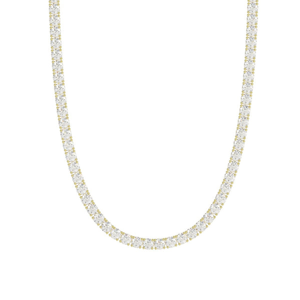 14K YELLOW GOLD 7 3/4CT 18" ROUND DIAMOND LADIES TENNIS NECKLACE