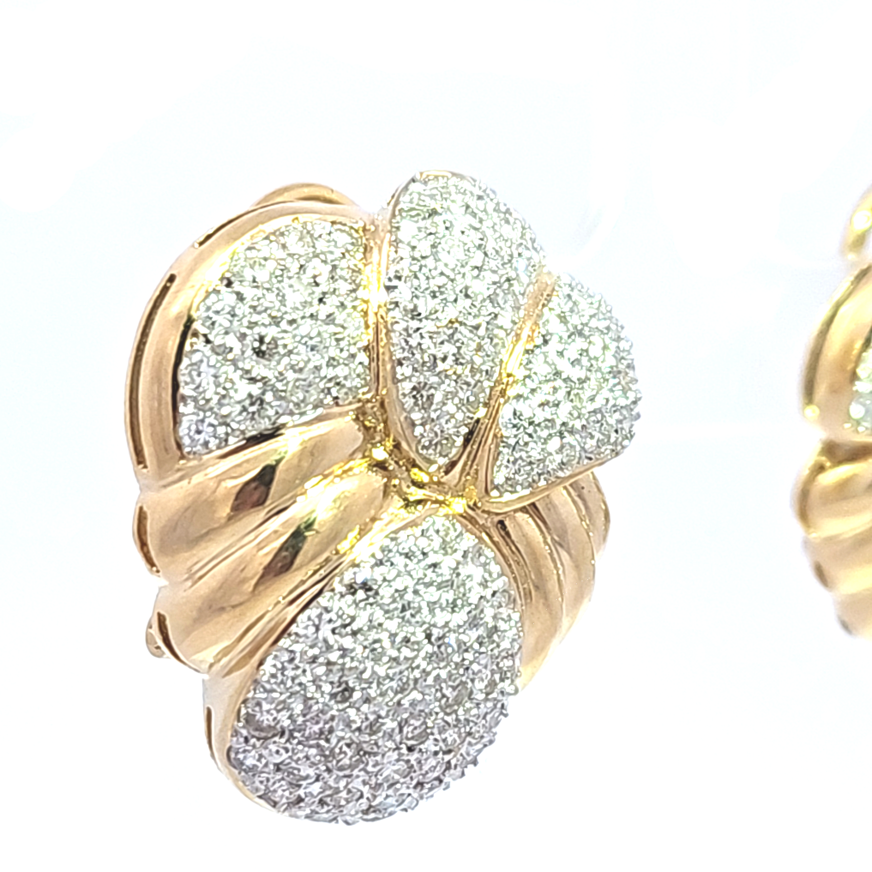 Vintage 18k Gold Pave Earrings