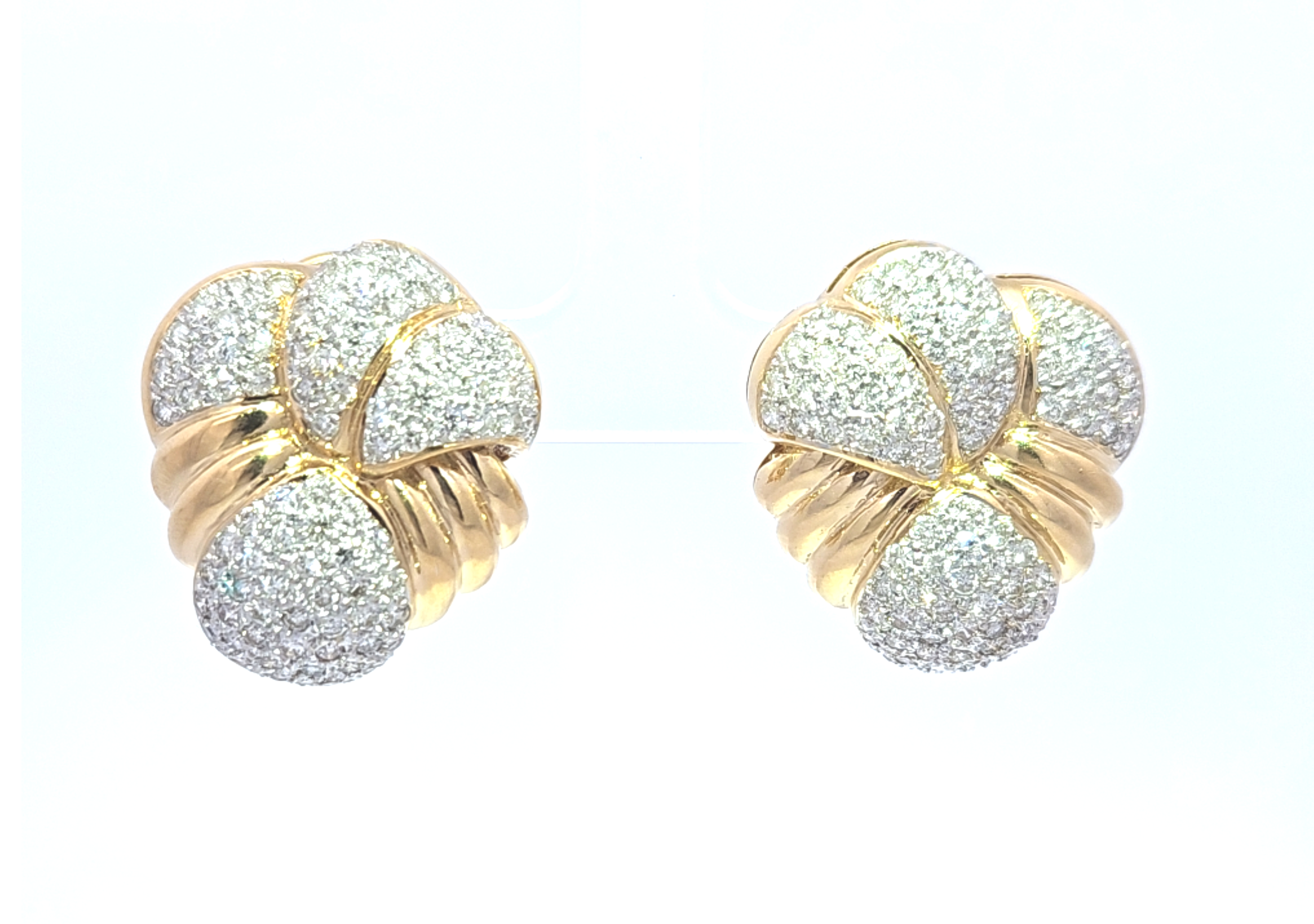 Vintage 18k Gold Pave Earrings