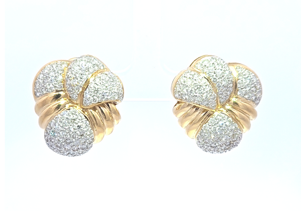 Vintage 18k Gold Pave Earrings
