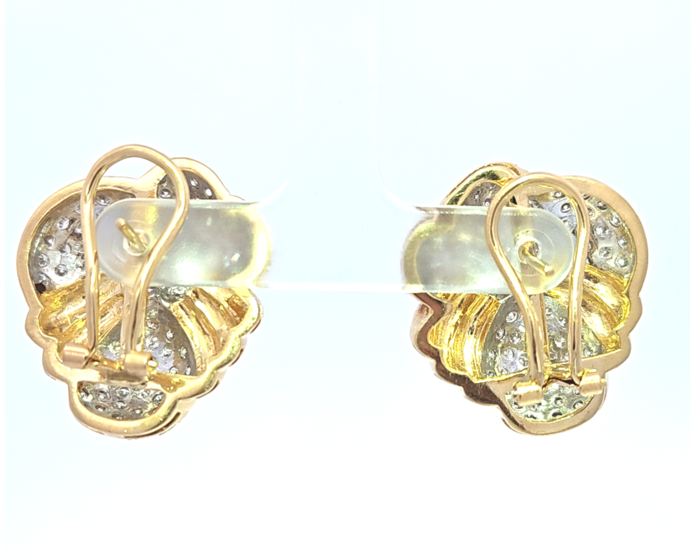 Vintage 18k Gold Pave Earrings