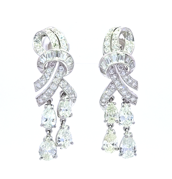 Vintage Platinum Chandelier Earrings
