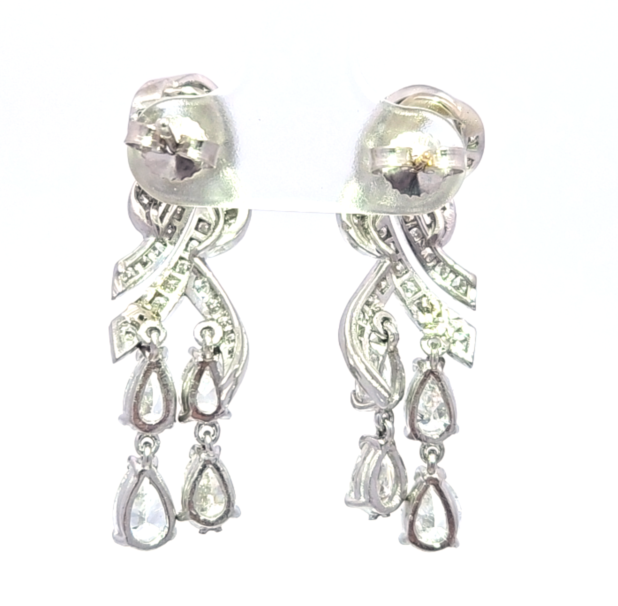 Vintage Platinum Chandelier Earrings