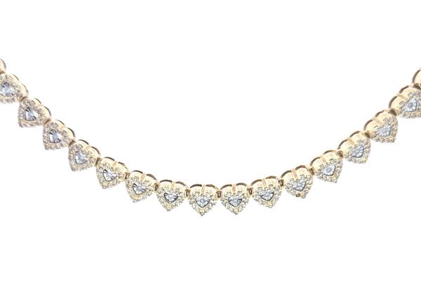 Diamond Heart Tennis Necklace