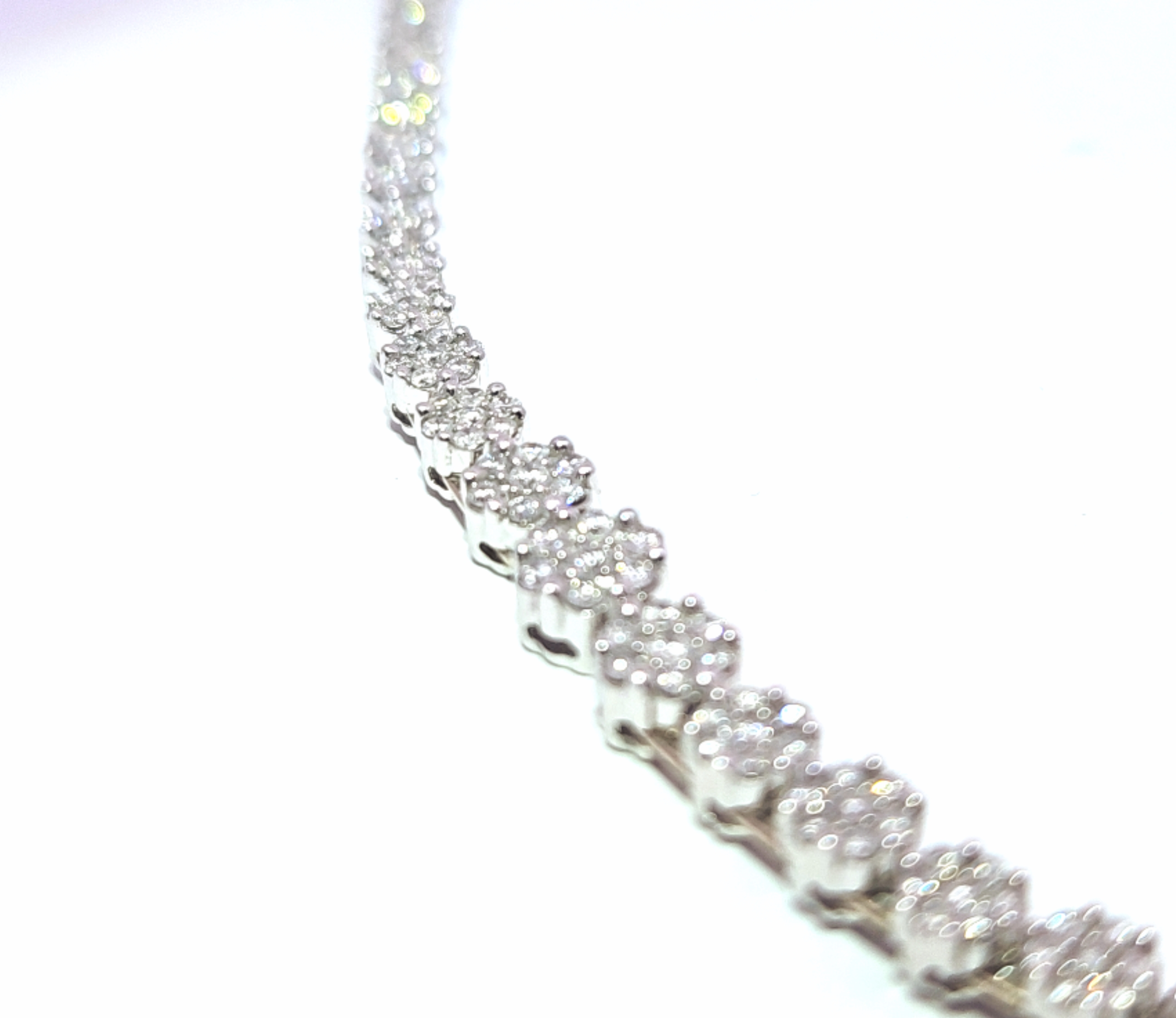 Flower Cluster Tennis Necklace