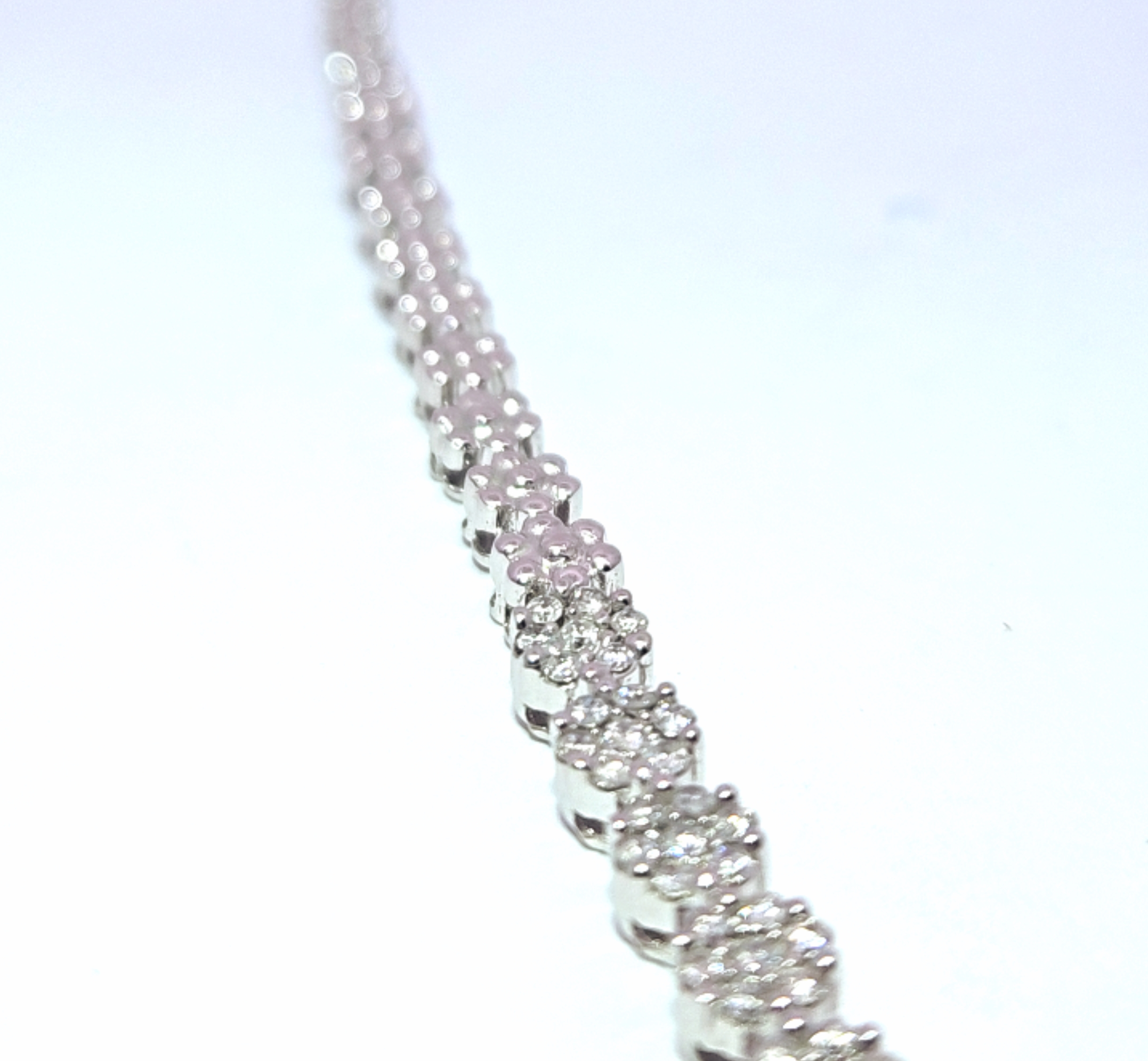 Flower Cluster Tennis Necklace