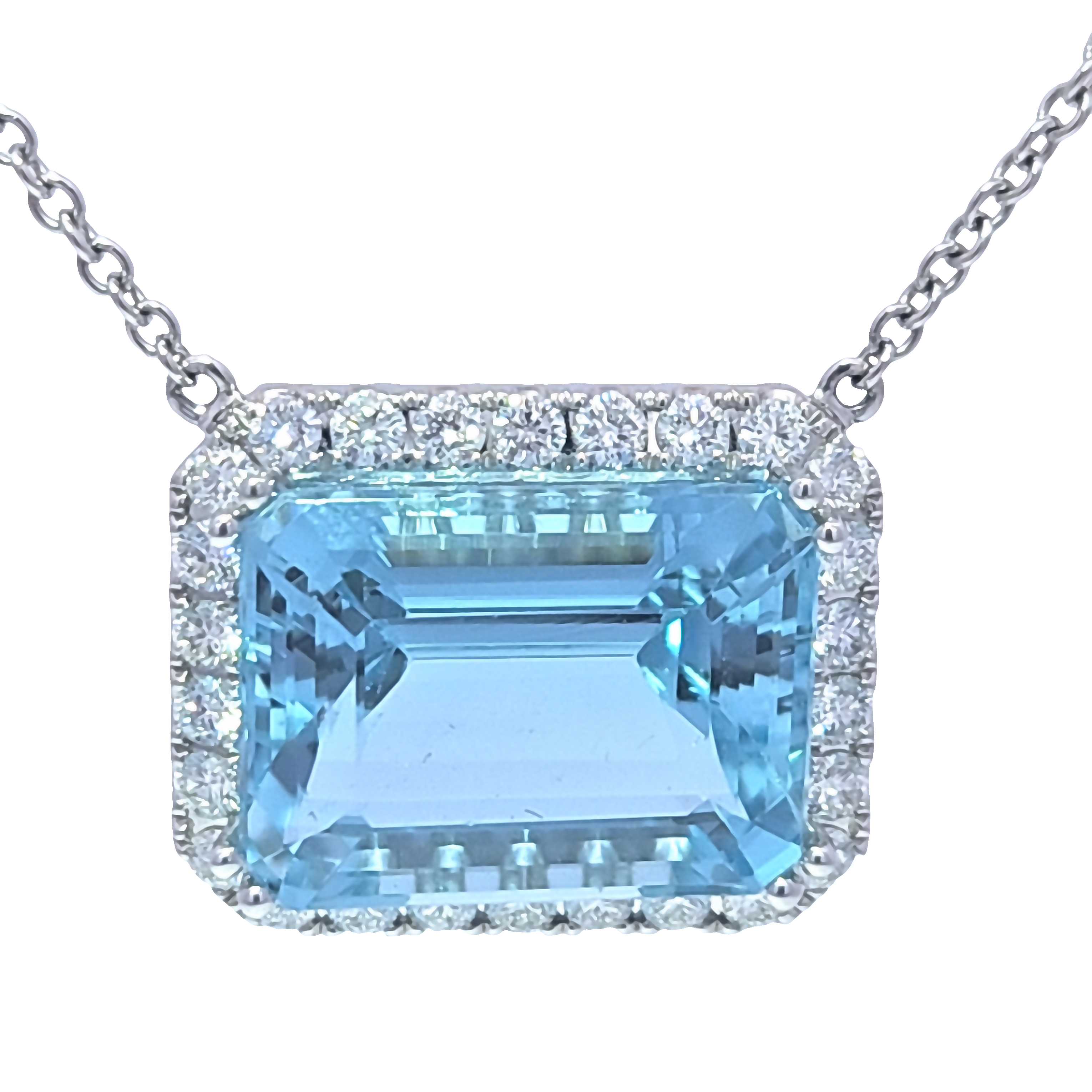 Aquamarine and Diamond Necklace