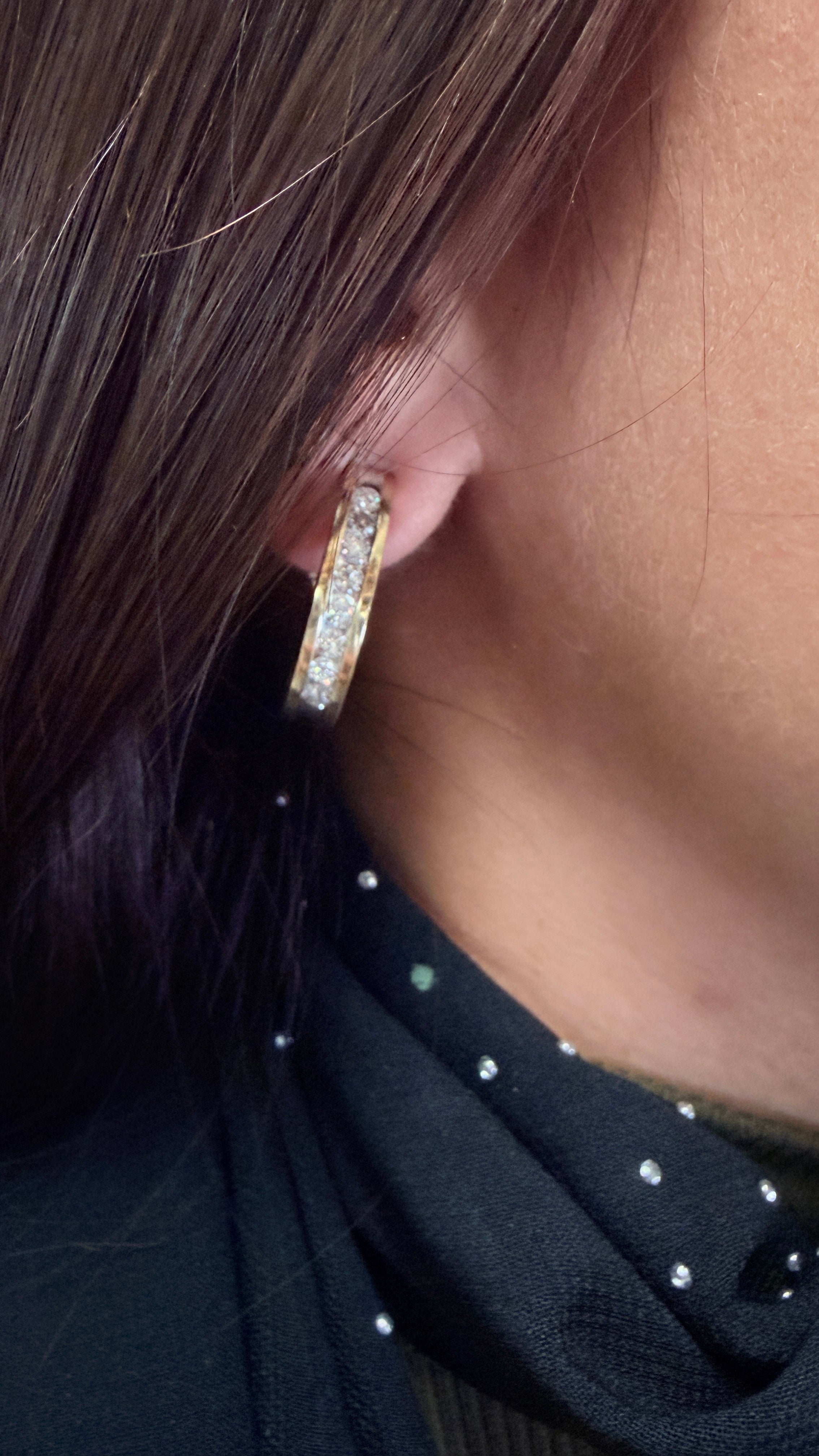 14k Yellow Gold Diamond Earrings