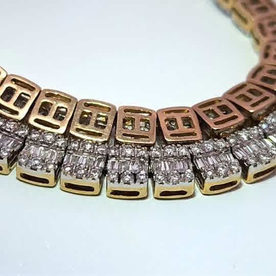 Baguette Cluster Tennis Necklace