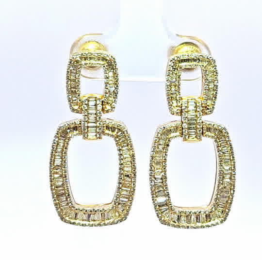 Double Rectangle Hoop Earring