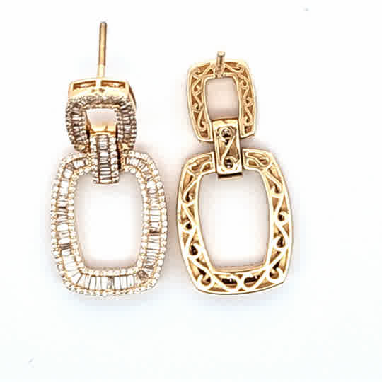 Double Rectangle Hoop Earring