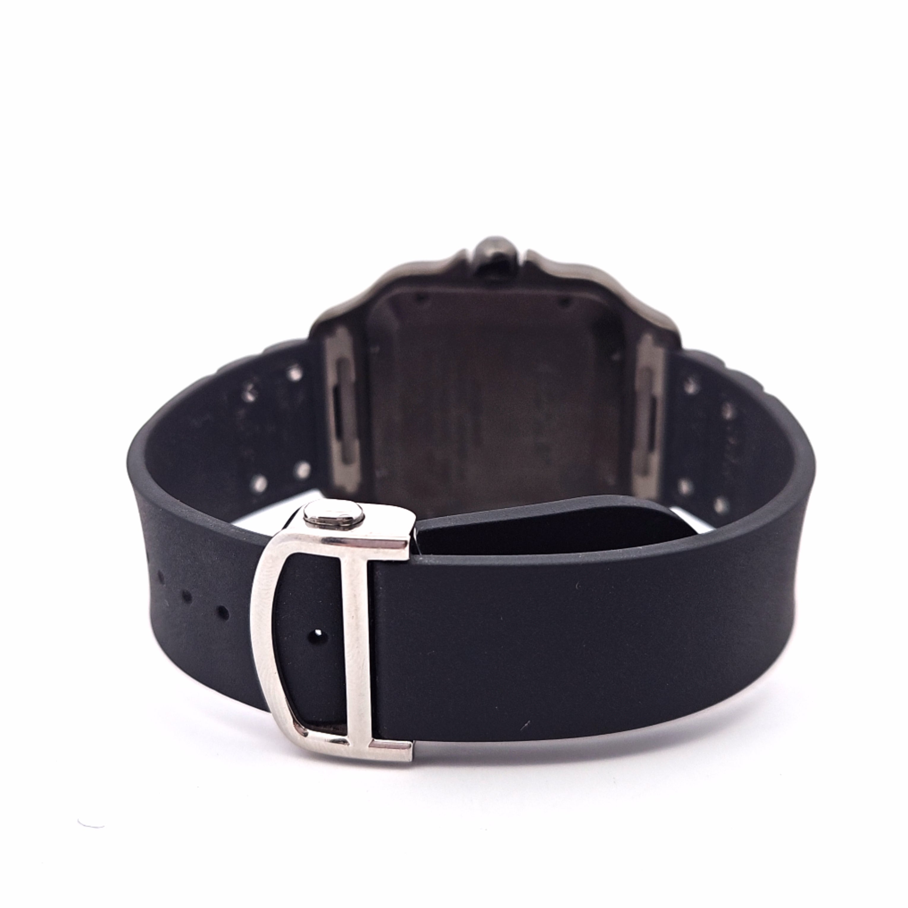 Black ADLC Stainless Steel Cartier Santos Large