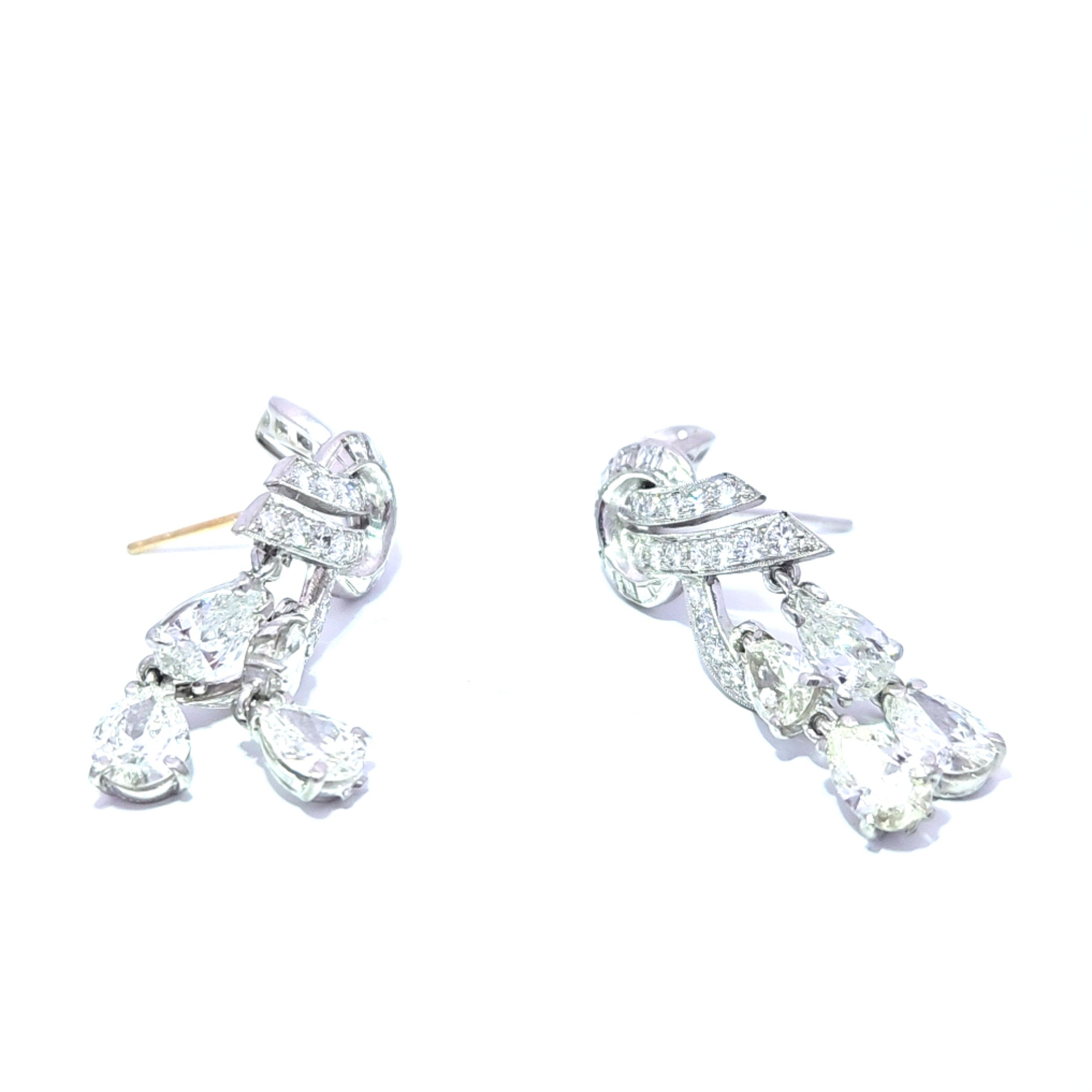 Vintage Platinum Chandelier Earrings