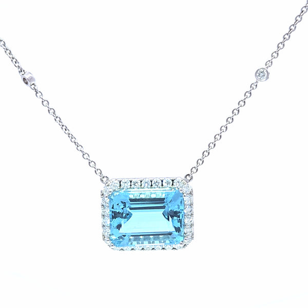 Aquamarine and Diamond Necklace