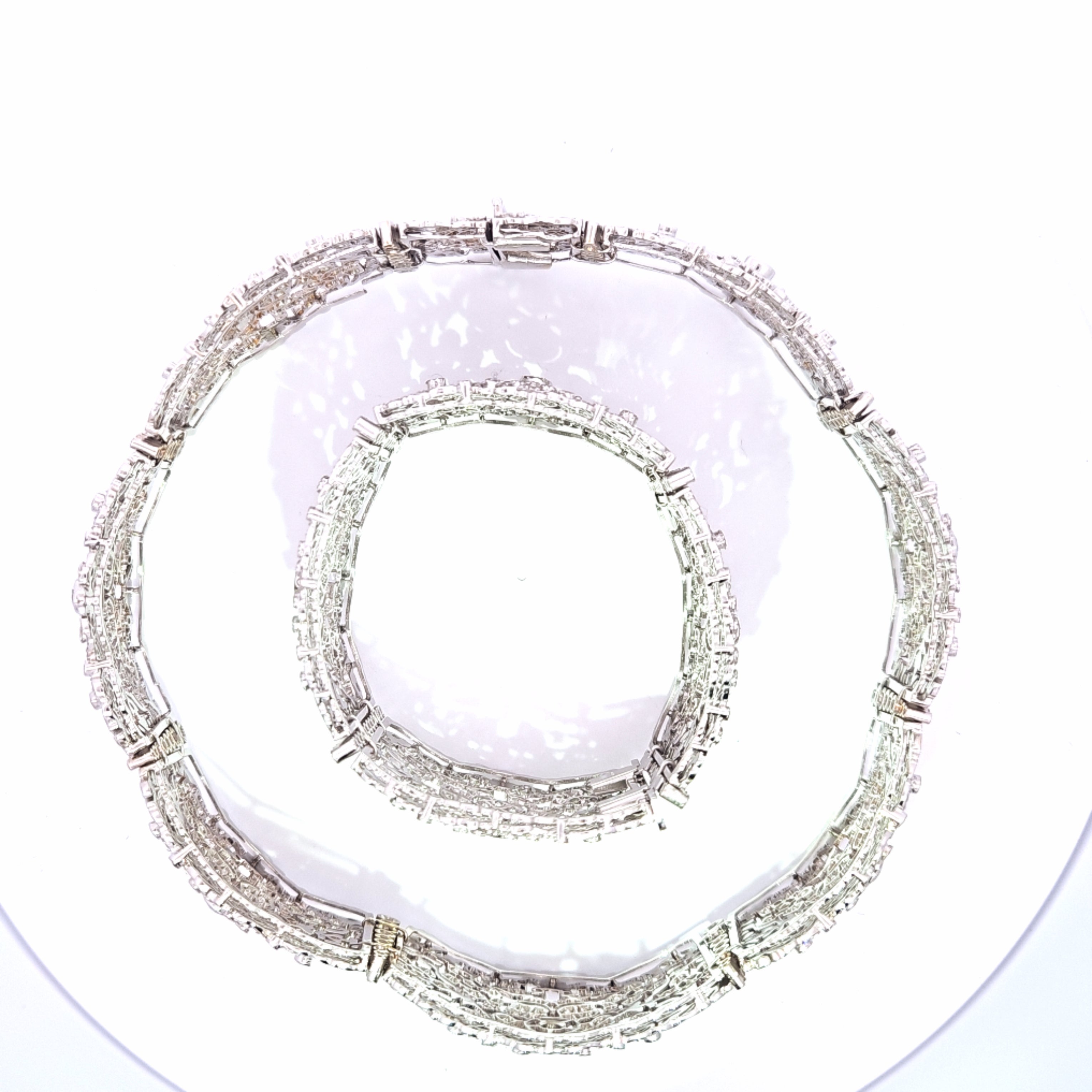 18k Diamond Choker and Bracelet Set