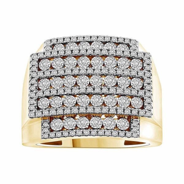 MEN'S RING 1.00CT ROUND DIAMOND 10K YELLOW GOLD