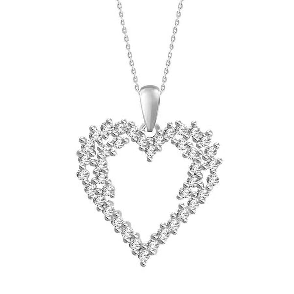 LADIES PENDANT 0.50CT ROUND DIAMOND 14K WHITE GOLD